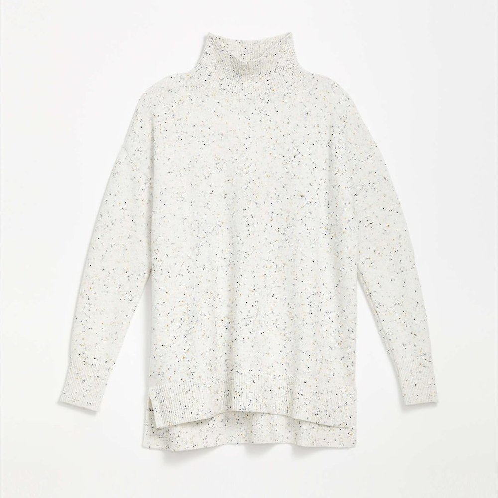 LOFT Flecked Hi-Lo Tunic Sweater